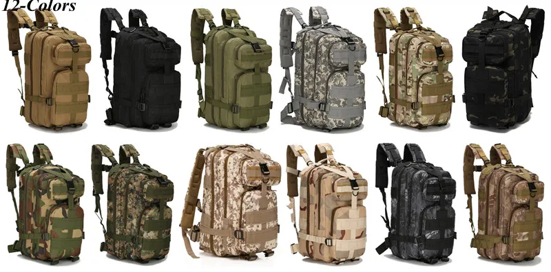 12-Colors 25L Level-III Outdoor Sports Camping Hiking Tactical Bag Climbing Backpack