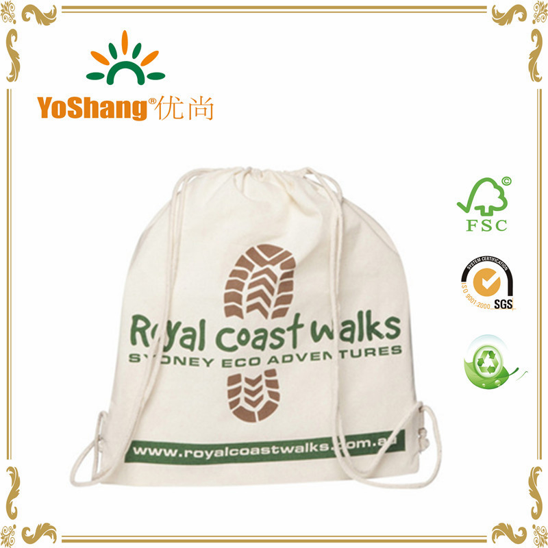 2021 High Quality Cheap 12oz White Cotton Canvas Drawstring Bag for 1 C Printing MOQ Is 500PCS