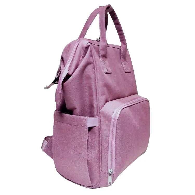 2020 New Fashion Custom Design Pink Outdoor Large-Capacity Travel Picnic Hiking Sports Baby Diaper Mommy Backpack Hand Bag