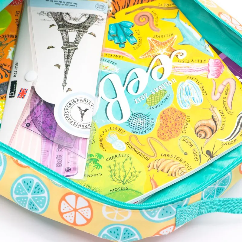 2021 Manufacture Design Lemon Printed Large Capacity School Bag Satchel