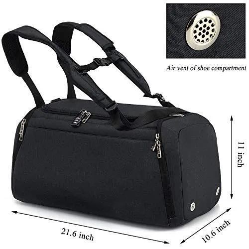 2021 Sports Duffle Bag with Shoes Compartment and Wet Pocket 42L Waterproof Gym Bag for Men and Women, Durable Travel Duffel Bag