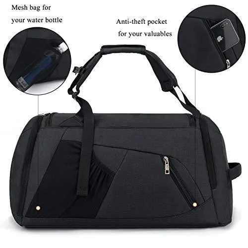 2021 Sports Duffle Bag with Shoes Compartment and Wet Pocket 42L Waterproof Gym Bag for Men and Women, Durable Travel Duffel Bag