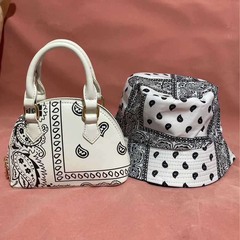 2021 Trendy Famous Brand Ny Underarm Bag with Baseball Cap Fashion Design Brand Dumpling Shoulder Bag Matching Bucket Hat Set