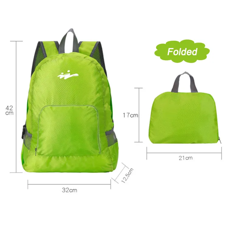 20L Large Capacity Lightweight Foldable Waterproof Backpack Factory, Custom Printed Traveling Hiking Foldable Backpack for Wholesale