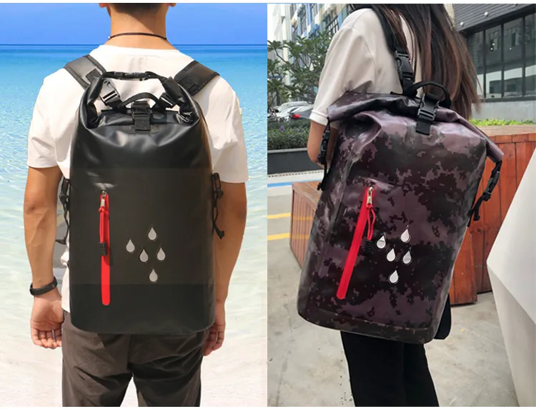 25L PVC Rucksack Outdoor Camping Travelling Hiking Backpack Beach Ocean Pack Waterproof Dry Bag
