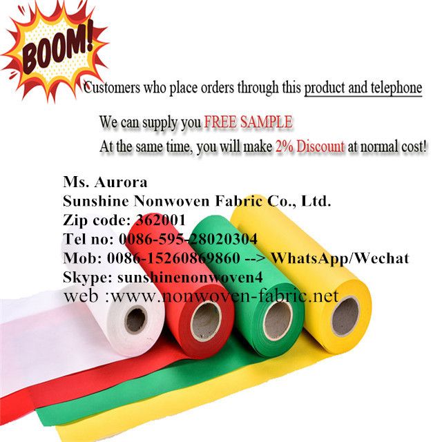 35GSM Colorful Spunbond Nonwoven Fabric Roll for W-Cut Bag