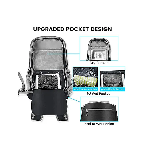 40L Lightweight Hiking Backpacks with Wet Porket, Packable Daypack for Travel, Camping and Outdoor Sports Backpack