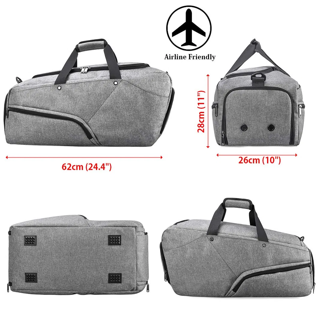 45L Gym Bag Sports Duffle Bag with Shoes Compartment Waterproof Large Travel Duffel Bags Weekender Overnight Bag for Men Women