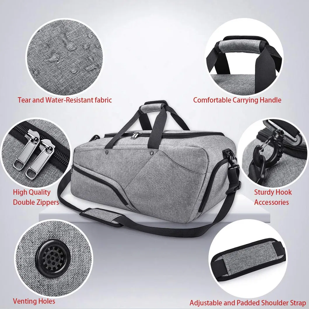 45L Gym Bag Sports Duffle Bag with Shoes Compartment Waterproof Large Travel Duffel Bags Weekender Overnight Bag for Men Women