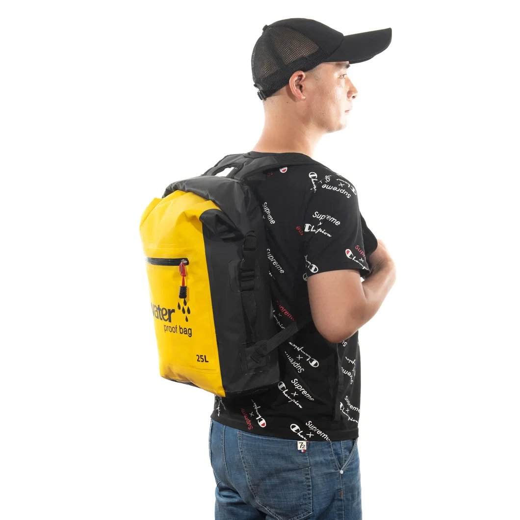 500d PVC Tarpaulin Travel Bag Waterproof Bag 25L School Bags for Outdoors with Backpack Sport Good