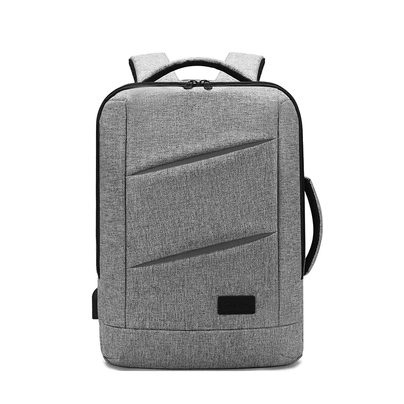 7 Days Sample Backpack Factory Custom Laptop Backpack Grey Color USB Charger Travel Bag