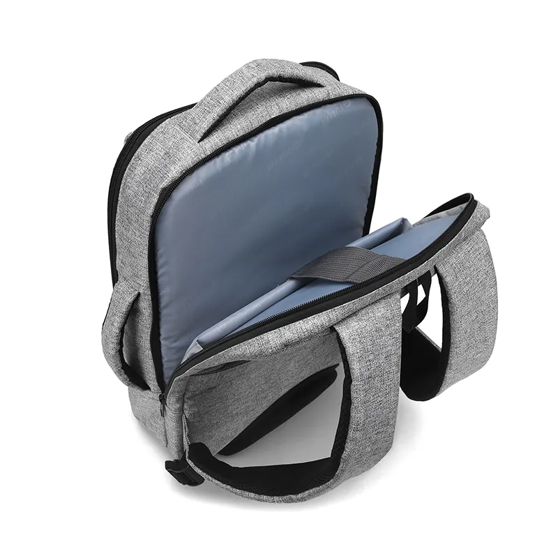 7 Days Sample Backpack Factory Custom Laptop Backpack Grey Color USB Charger Travel Bag