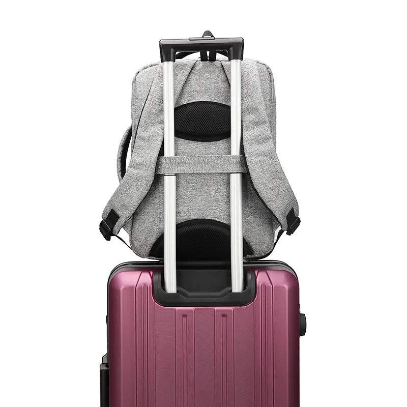 7 Days Sample Backpack Factory Custom Laptop Backpack Grey Color USB Charger Travel Bag