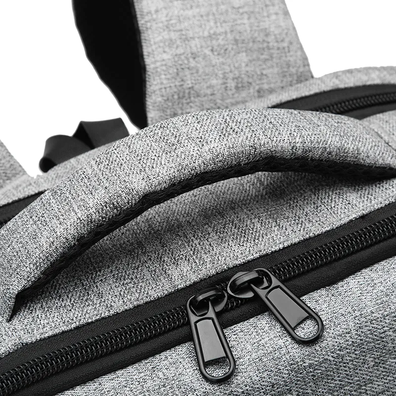 7 Days Sample Backpack Factory Custom Laptop Backpack Grey Color USB Charger Travel Bag