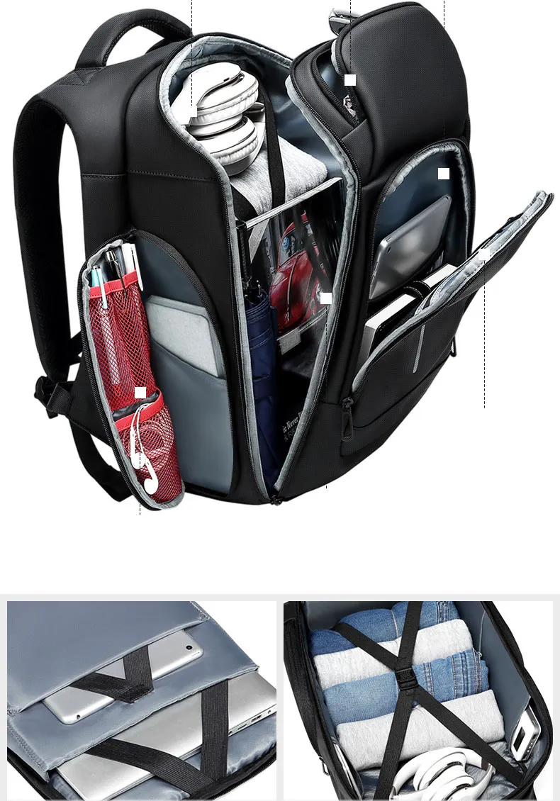 Anti-Theft Waterproof Outdoor PVC Double Shoulder Leisure Business Travel Laptop Computer Notebook Pack Backpack Bag (CY5811)