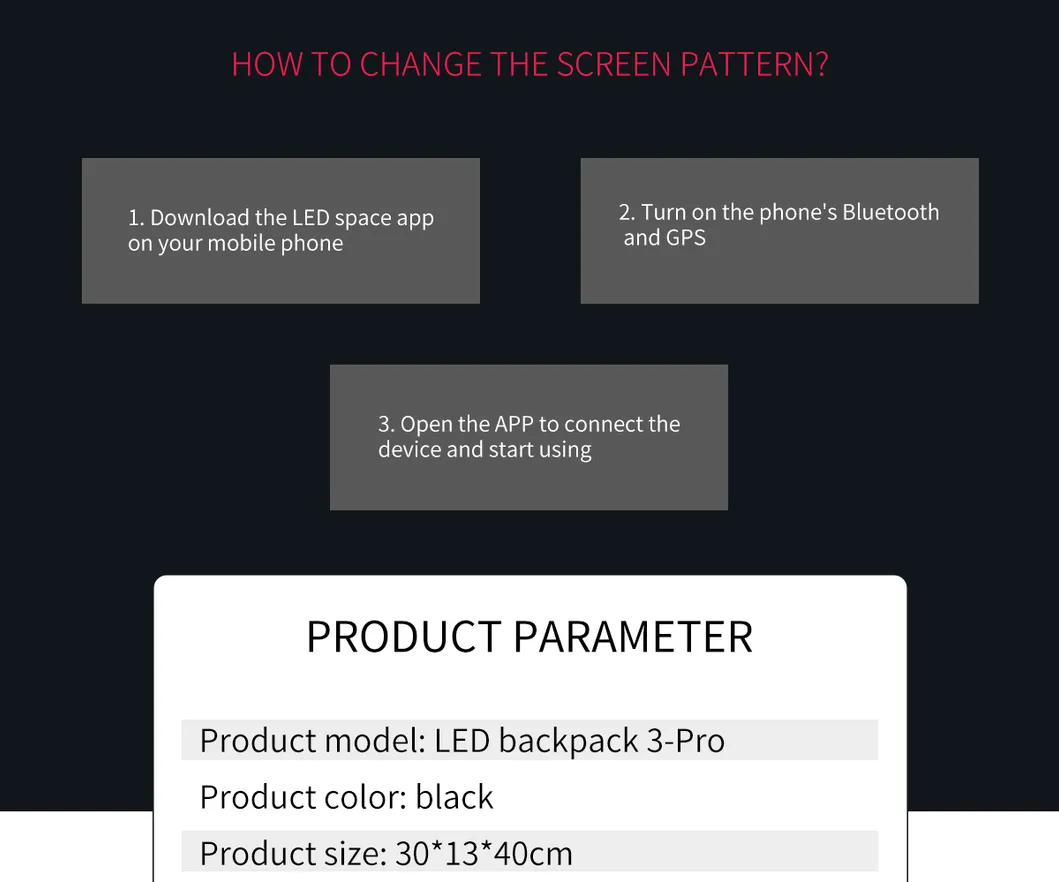 APP Control WiFi Smart Backpack with LED Screen Display for Outdoor Advertising Billboard LED Backpack
