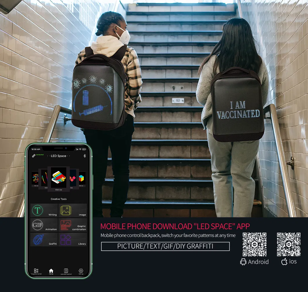 APP Control WiFi Smart Backpack with LED Screen Display for Outdoor Advertising Billboard LED Backpack
