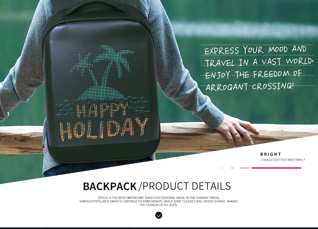 APP Control WiFi Smart Backpack with LED Screen Display for Outdoor Advertising Billboard LED Backpack