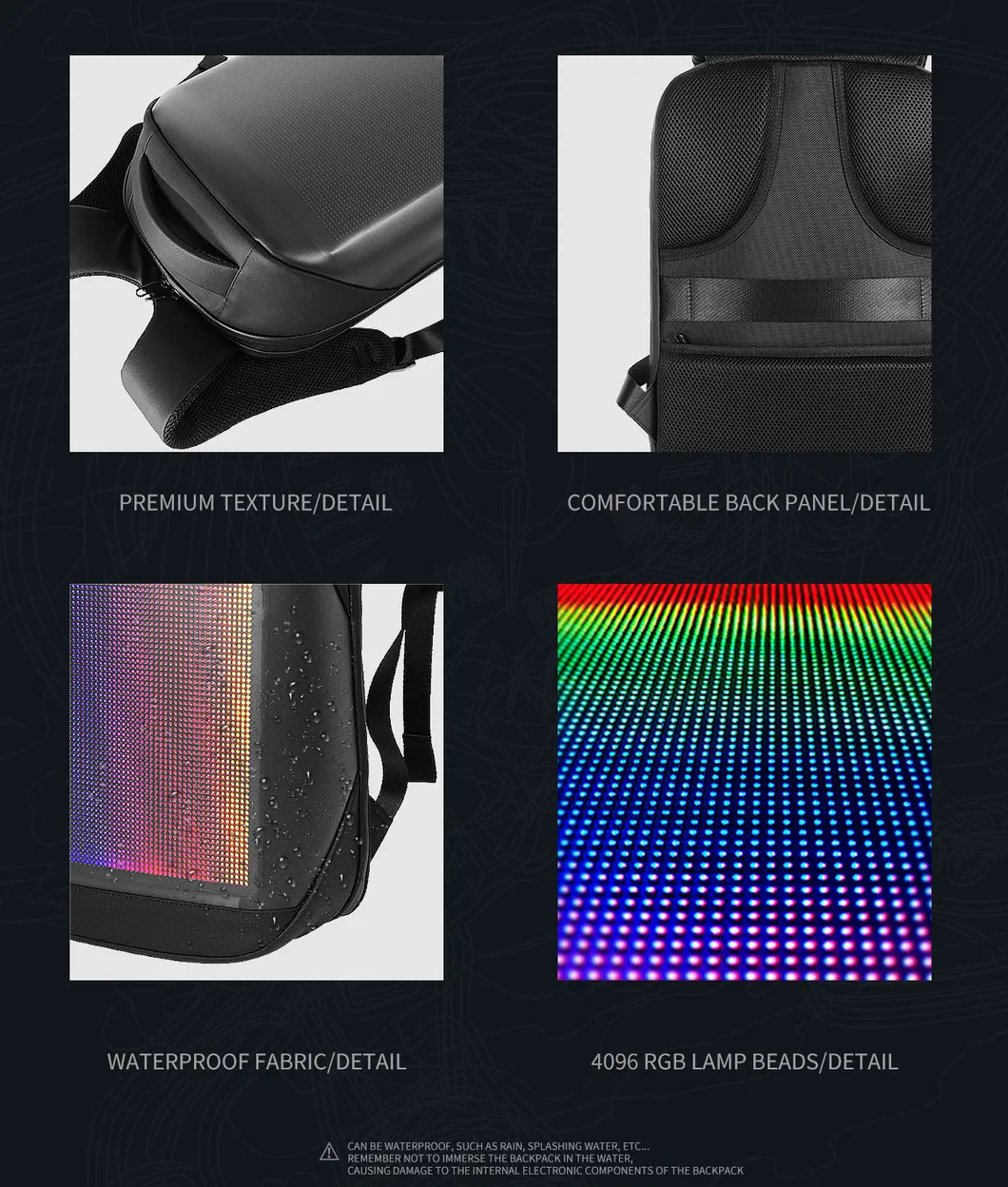 APP Control WiFi Smart Backpack with LED Screen Display for Outdoor Advertising Billboard LED Backpack