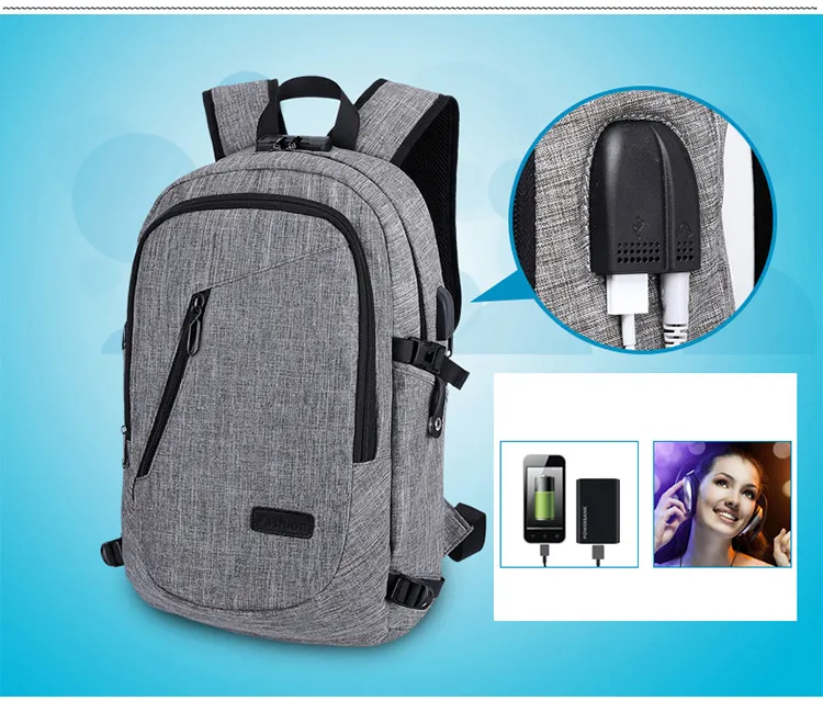 Bag Travel Anti-Theft Backpack Bag Notebook Bag Travel Men with USB Charge
