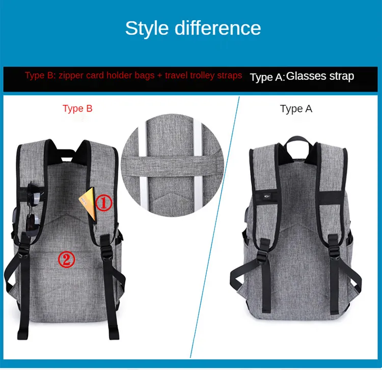 Bag Travel Anti-Theft Backpack Bag Notebook Bag Travel Men with USB Charge