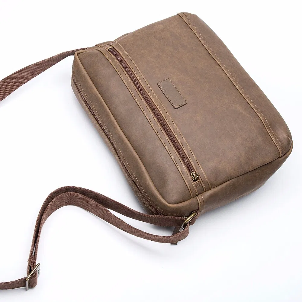 Business Men Leather Briefcase Messenger Bag