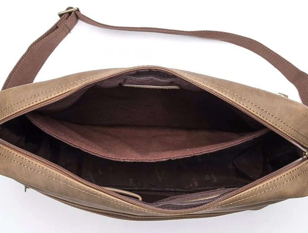 Business Men Leather Briefcase Messenger Bag