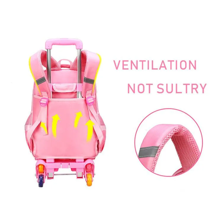 Children School Bags Kids Travel Rolling Luggage Bag Trolley School Backpack Girls Backpack Child Book Bag 2/6 Wheels Schoolbag