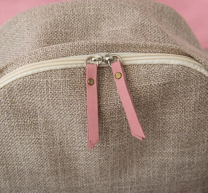 China Factory Wholesale New Simple Style Preppy Girl Linen High Women Middle School Backpack