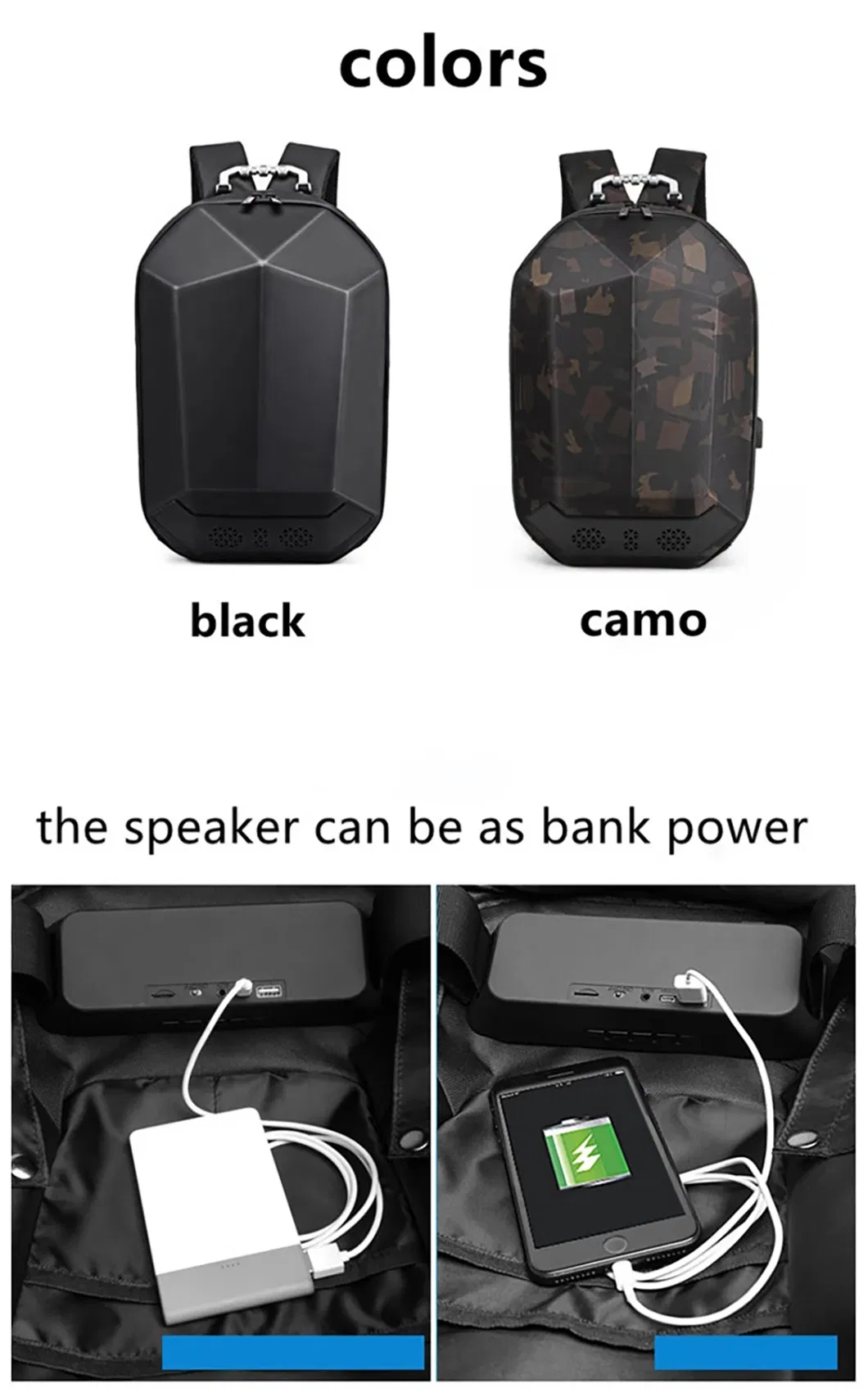 Custom Backpack with Music Speaker Singing Waterproof and Shaped Anti Theft Travelling Shoulder Bag