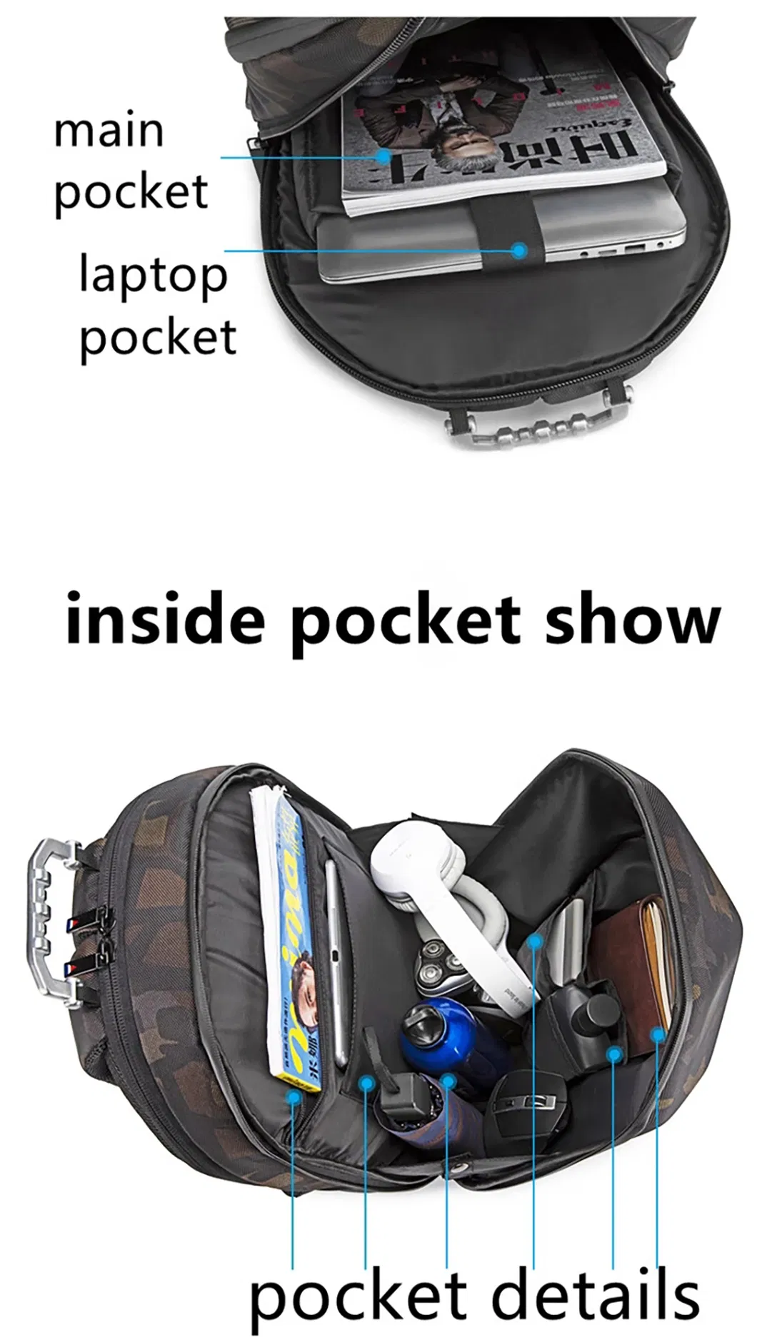Custom Backpack with Music Speaker Singing Waterproof and Shaped Anti Theft Travelling Shoulder Bag