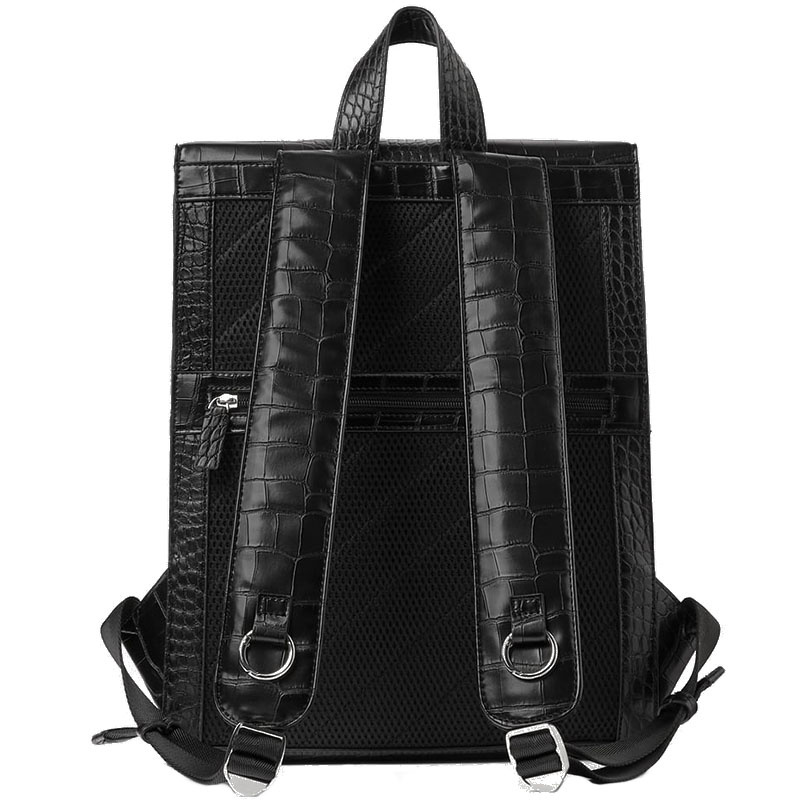 Custom Black Alligator PU Leather School Bags Waterproof Laptop Crocodile Men Backpacks Duffel Bags