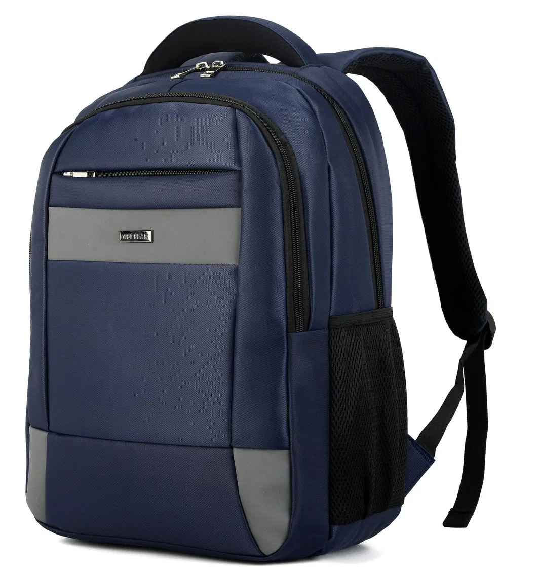 Customize Logo Blue Black Oxford Cloth Nylon Polyester Backpack for Travelling Promotion