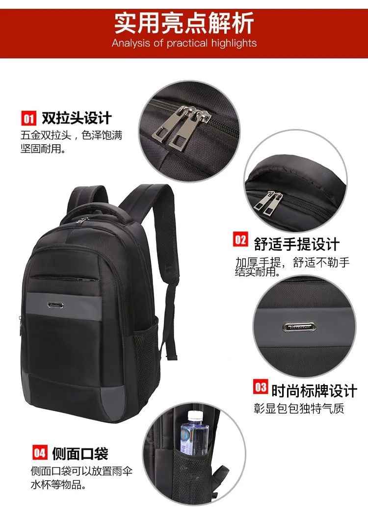 Customize Logo Blue Black Oxford Cloth Nylon Polyester Backpack for Travelling Promotion