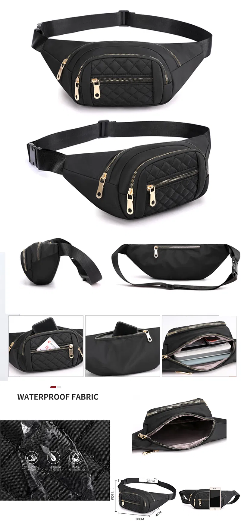 Customized Fashion Crocodile Women Belt Chest Wholesale Waist Packs Nurse Hiking Men Clear Factory Bag All Over Print Workout for Running Custom Fanny Pack