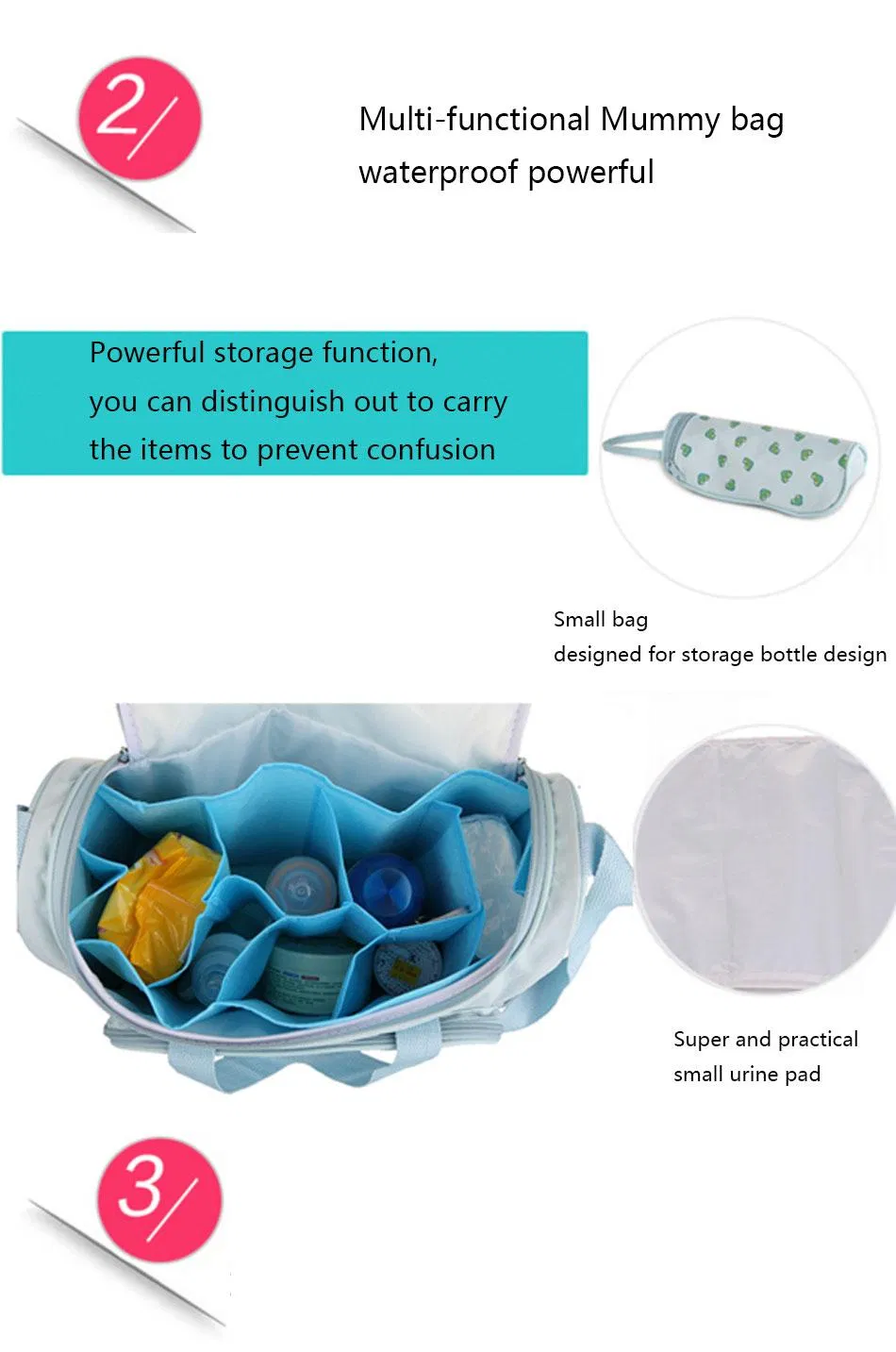 Diaper Bag Suits for Mom Baby Bottle Holder Mummy Trolley Pram Nappy Bag Stroller Maternity Nappy Bag Sets