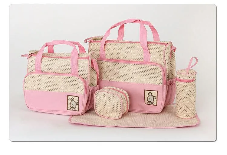 Diaper Bag Suits for Mom Baby Bottle Holder Mummy Trolley Pram Nappy Bag Stroller Maternity Nappy Bag Sets