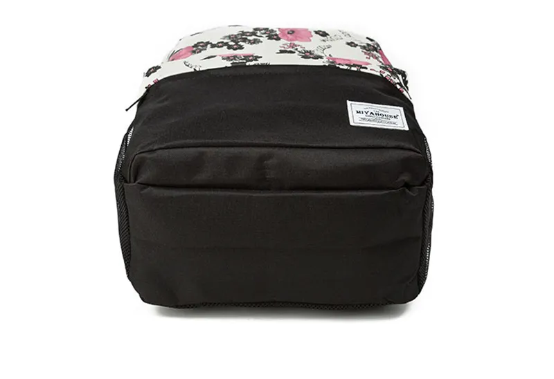 Distributor Canvas Sports Travel Leisure Flower Printed Teenager Girls Laptop Backpack
