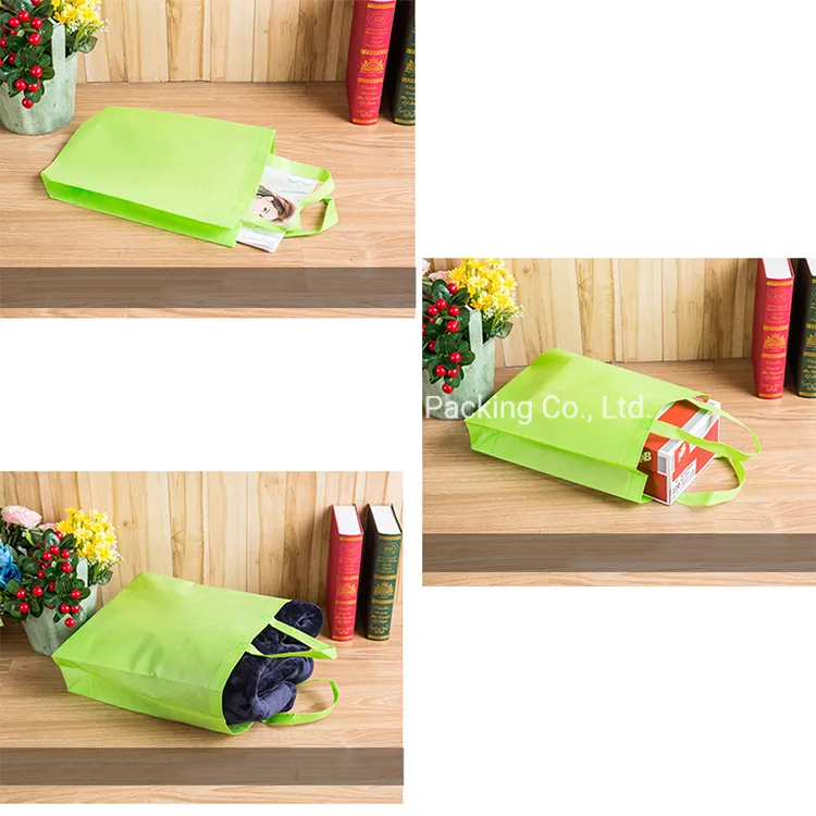 Eco-Friendly High Quality Recycled Custom Logo Printing Once Formation Reusable Shopping Non-Woven PP Carrier Bag with Handle