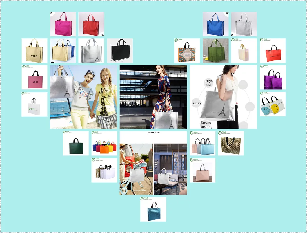 Eco Friendly Recyclable Biodegradable Customized Print Logo Promotional Non Woven Bag PP Non Woven Packaging Bagfashion Laser Shopping Bag Foldable Eco Grocery