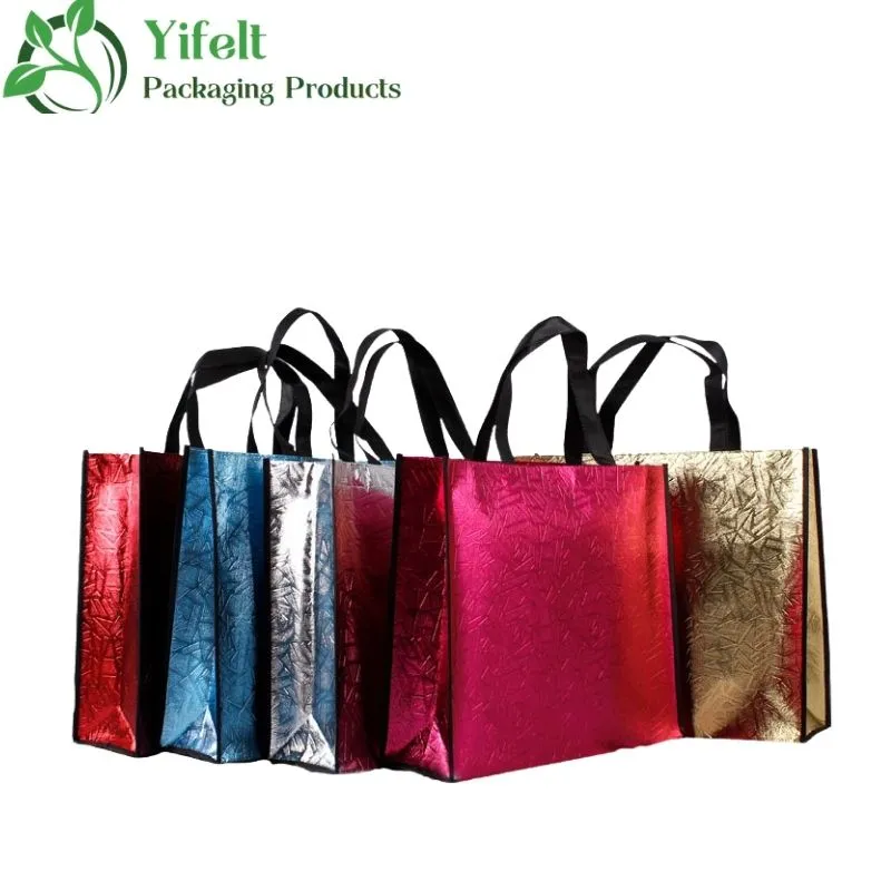 Eco Friendly Recyclable Biodegradable Customized Print Logo Promotional Non Woven Bag PP Non Woven Packaging Bagfashion Laser Shopping Bag Foldable Eco Grocery