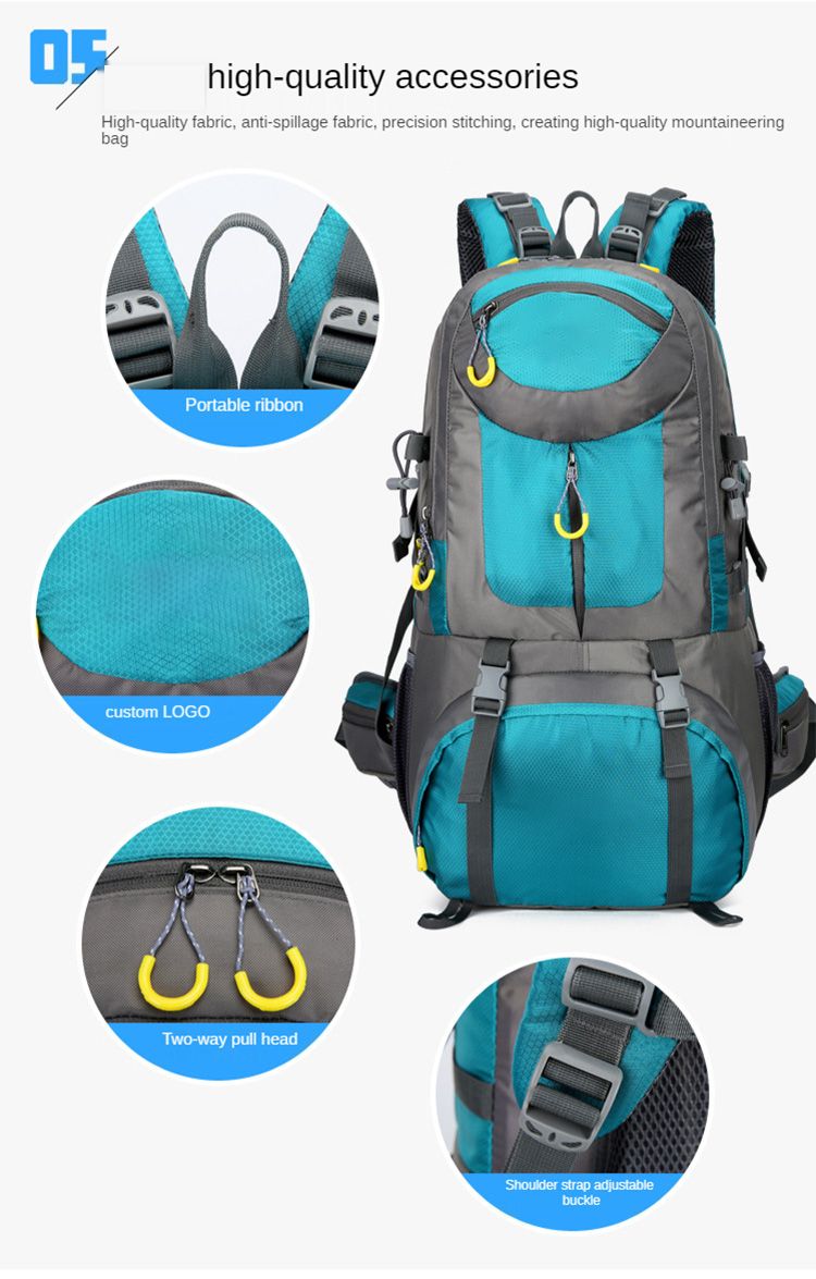 Factory Direct Outdoor Mountaineering Bag Men and Women Large Capacity Sports Backpack Camping Hiking Light Travel Bag