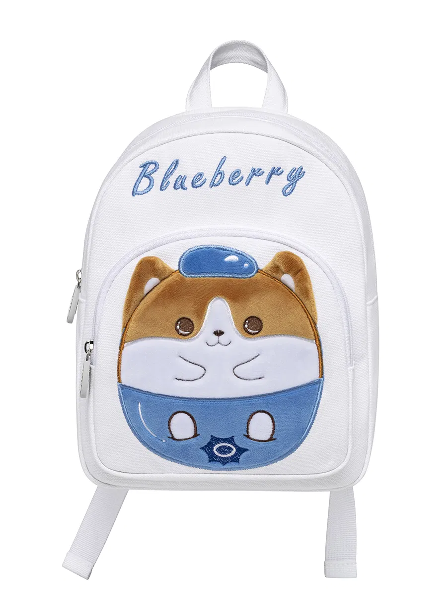Factory White Canvas Fruit Animal Character OEM Custom Embroidery Unisex Cartoon Cute Outdoor Travel Park School Children Doll Toy Clothes Packing Kids Bag