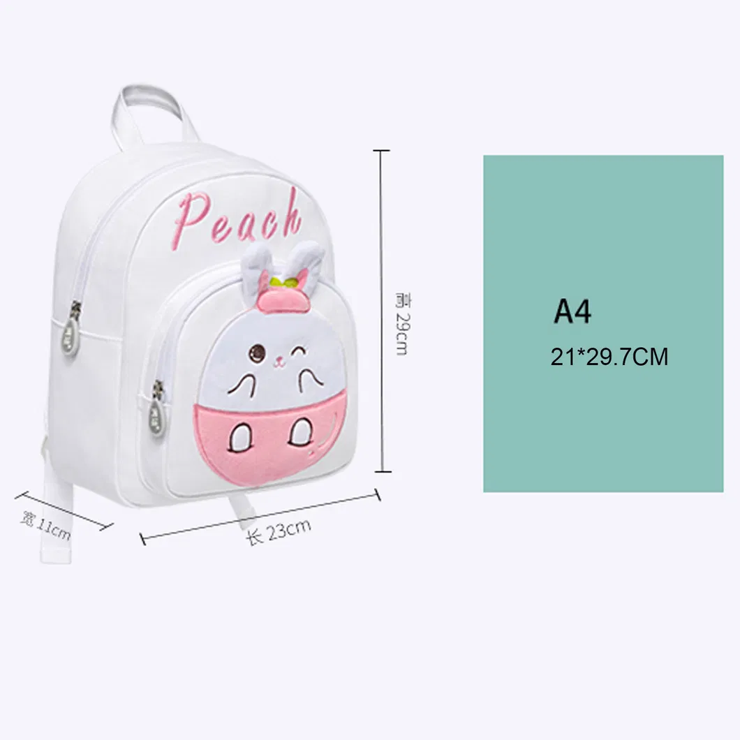Factory White Canvas Fruit Animal Character OEM Custom Embroidery Unisex Cartoon Cute Outdoor Travel Park School Children Doll Toy Clothes Packing Kids Bag