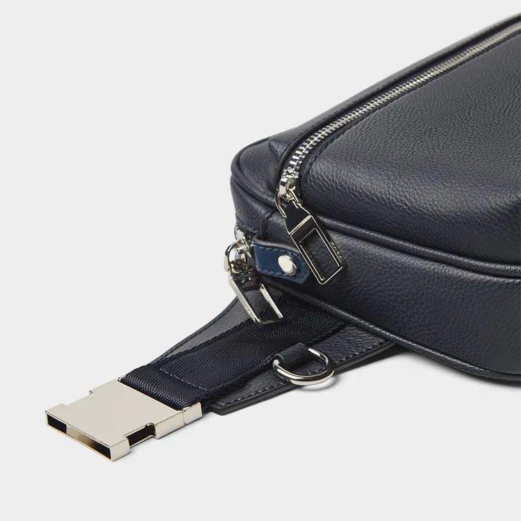 Fashion Casual Fanny Pack Black PU Leather Belt Waist Bag