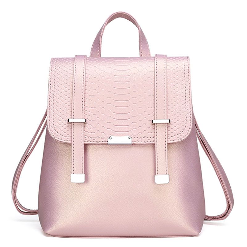 Fashion Daily Leisure Women Crocodile Pattern PU Leather Backpack
