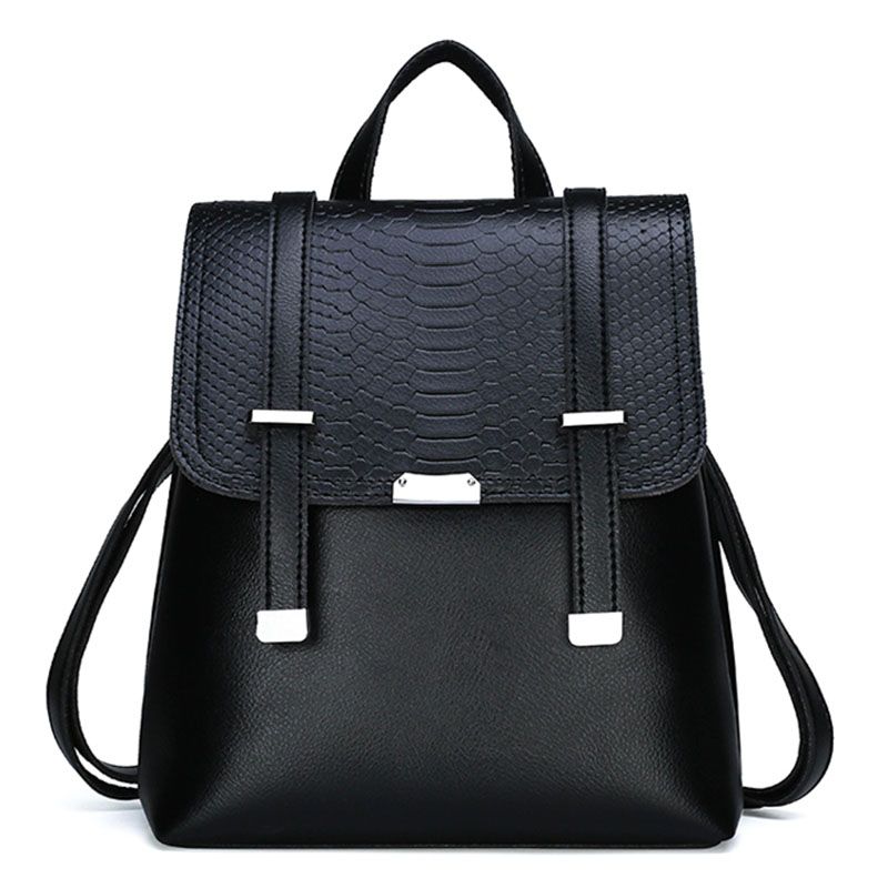 Fashion Daily Leisure Women Crocodile Pattern PU Leather Backpack