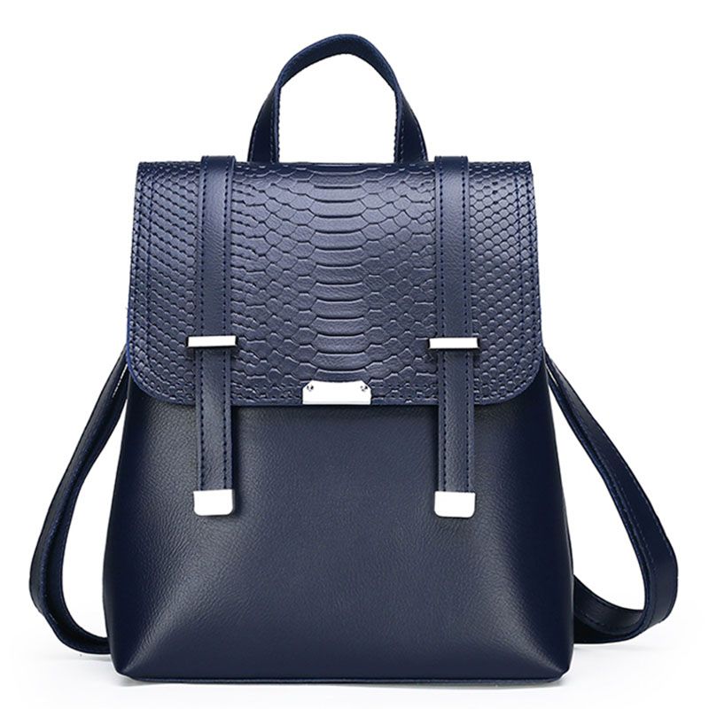 Fashion Daily Leisure Women Crocodile Pattern PU Leather Backpack