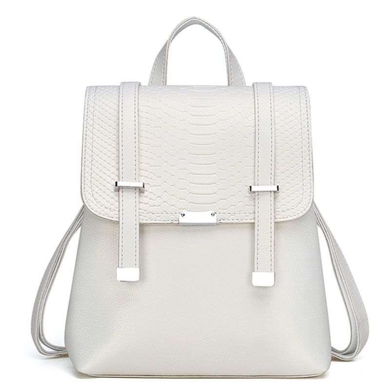 Fashion Daily Leisure Women Crocodile Pattern PU Leather Backpack
