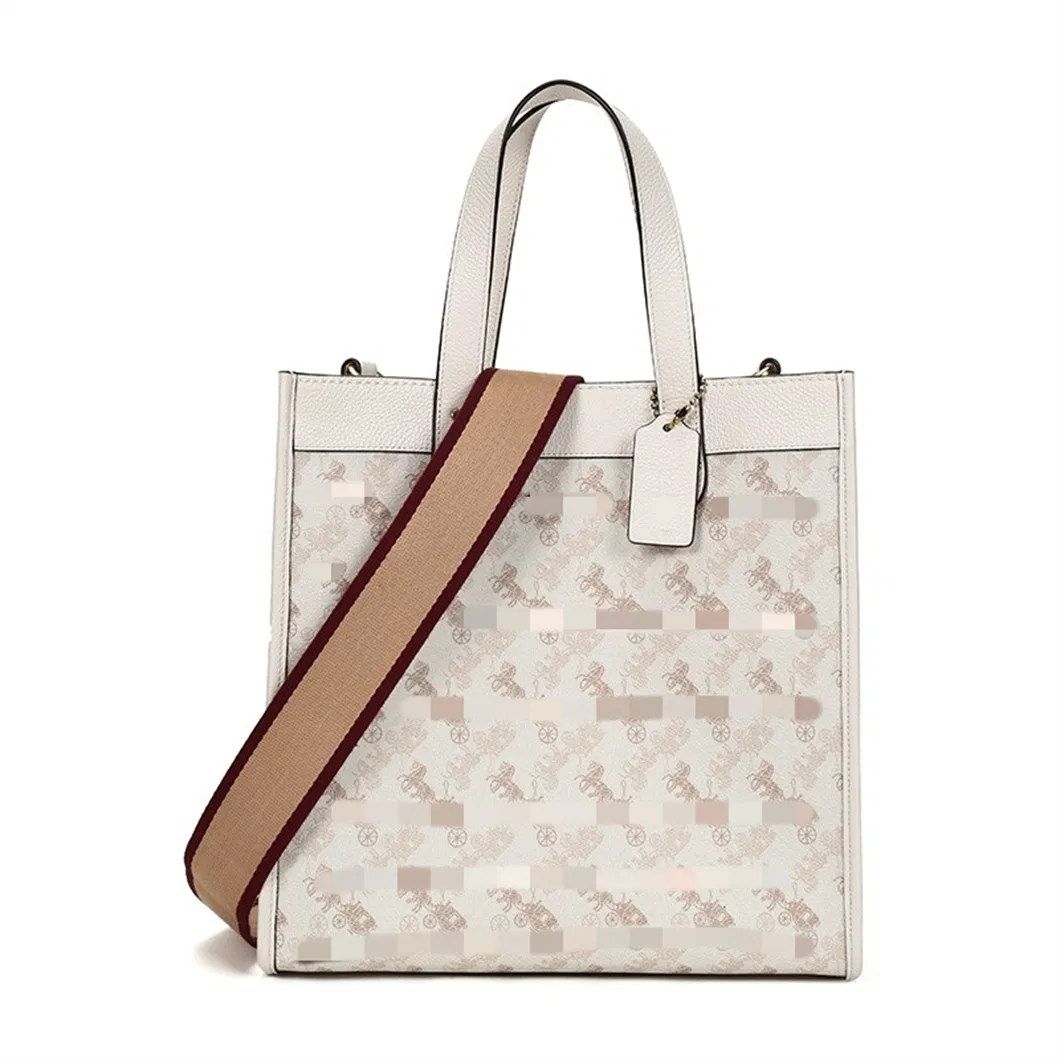 Fashion Luxury Brand PU Logo Small Tote Bag Lady Co**H Tote Bags Fashion Webbing Strap Lady Crossbody Bags